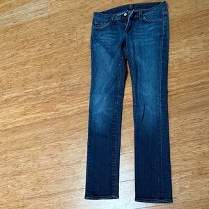 7 For All Mankind Dark Blue Straight Leg Jeans 26
